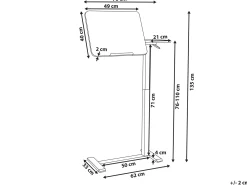 Manuelt justerbart hæve sænkebord til bærbar computer SCHOLA Lysebrun/hvid 70 cm 40 cm