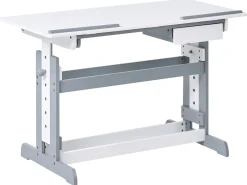 Manuelt justerbart hæve sænkebord NANNUP Hvid 110 cm 53 cm