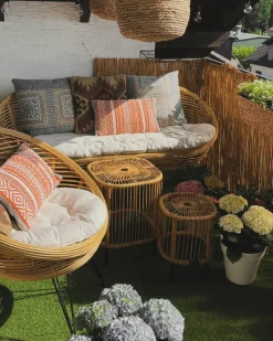 MARATEA/CESENATICO 3 personers Loungesæt med bord Naturlig Rattan