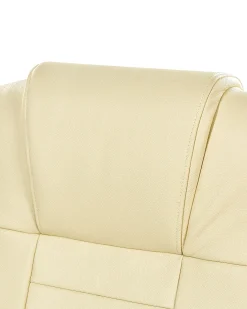Massagestol DIAMOND med varme Ægte læder Beige
