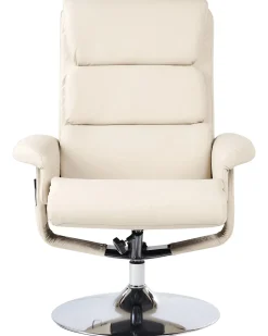 Massagestol LEGEND med fodskammel Kunstlæder Lys Beige