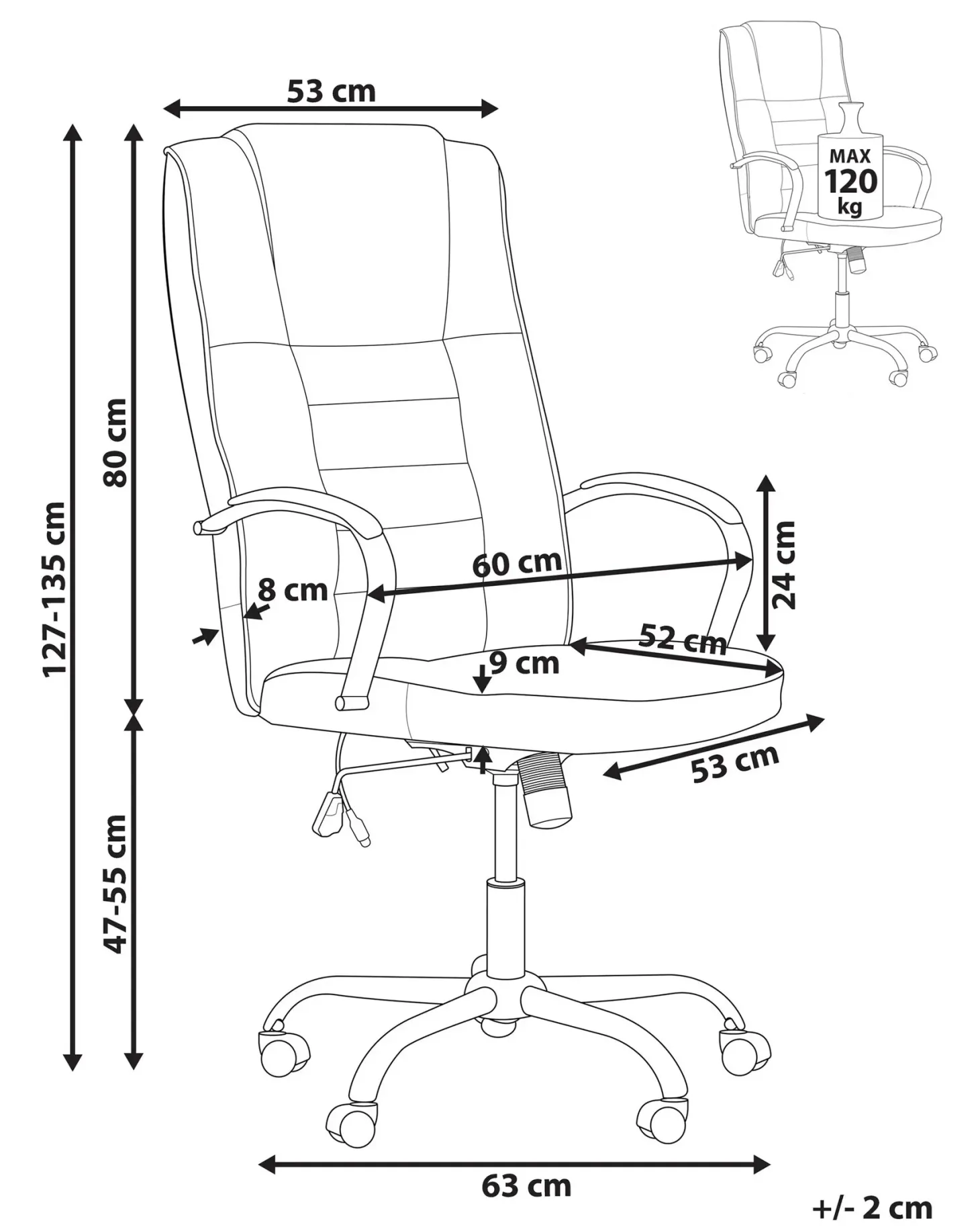Massagestol med varme GRANDEUR Kunstlæder Beige