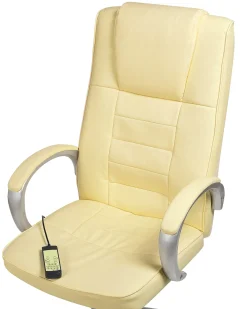 Massagestol med varme GRANDEUR Kunstlæder Beige