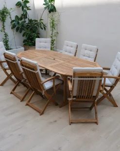 MAUI PREMIUM 8 personers Havemøbelsæt Lys Beige Akacietræ