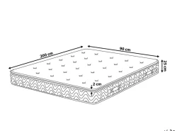 Memoryskum-madras med lommefjedre LUXUS H2/3 Medium 90 x 200 cm