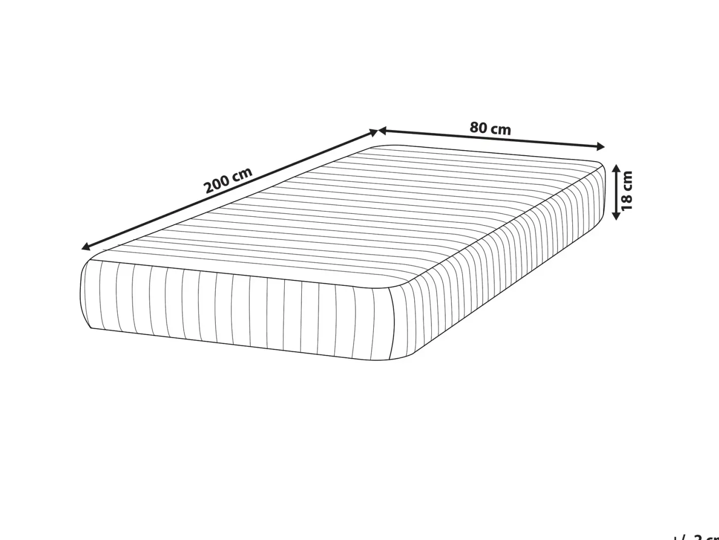 Memoryskum-madras med lommefjedre DELIGHTFUL H3/4 Fast 80 x 200 cm
