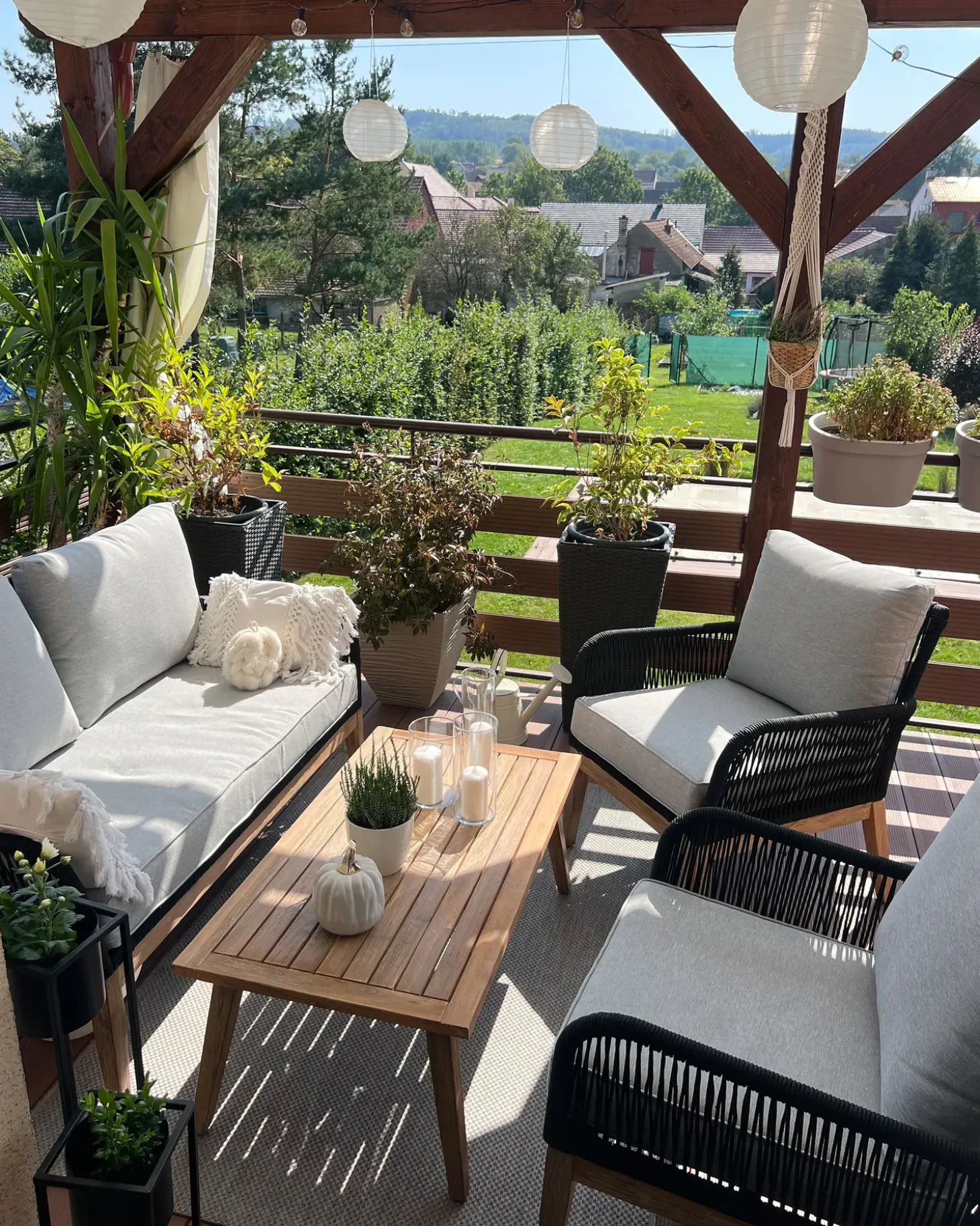 MERANO 4 personers Loungesæt med bord Grå Akacietræ