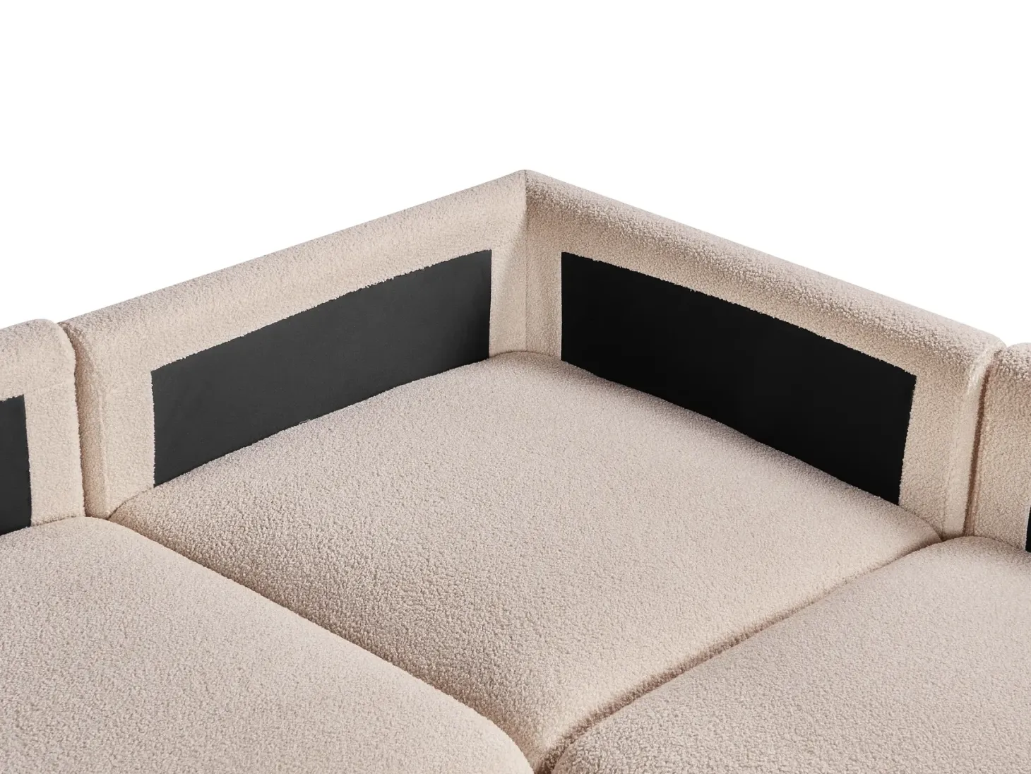MESNALI 5 personers Hjørnesofa modul Højrevendt Beige Boucle