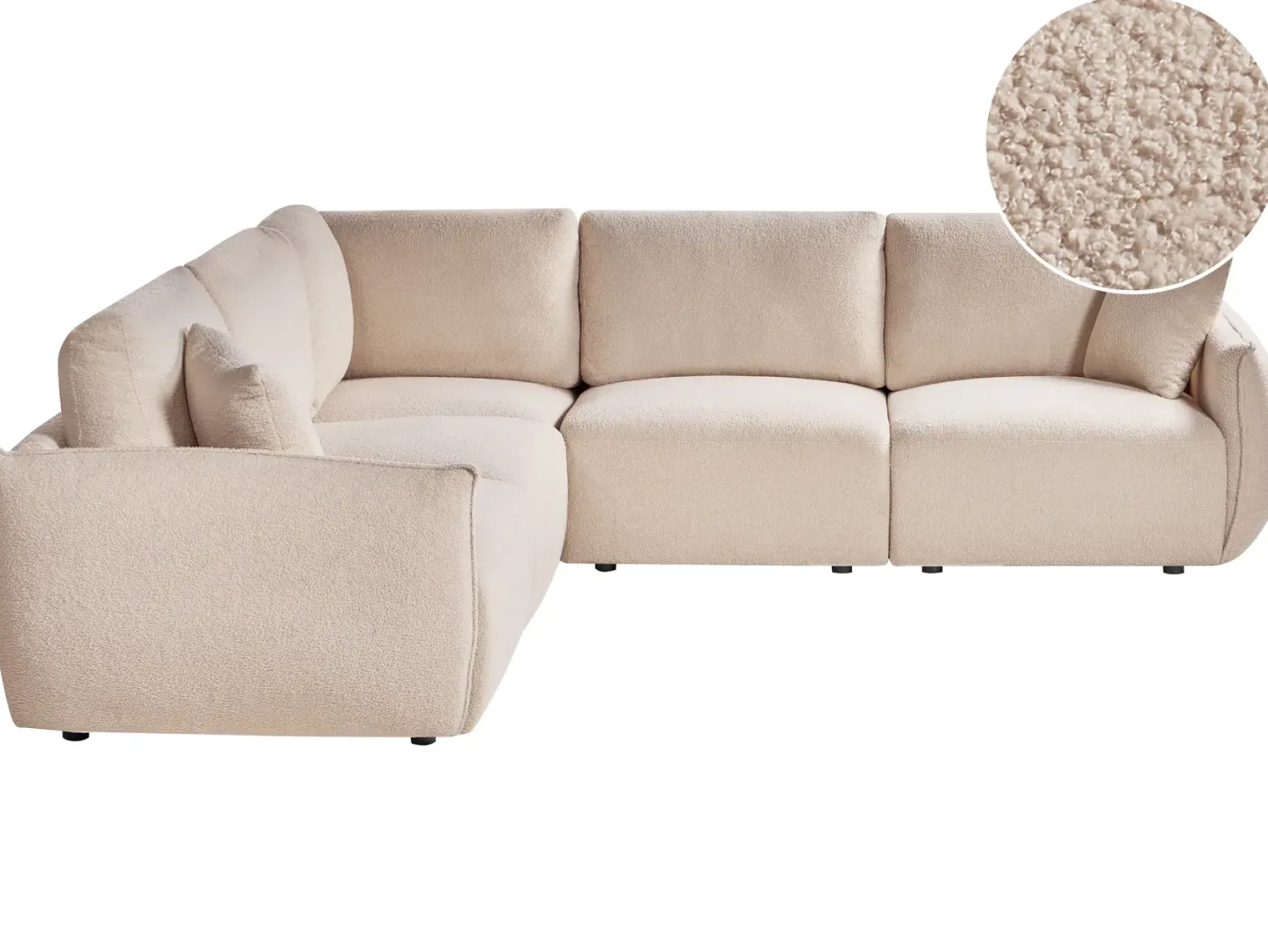 MESNALI 5 personers Hjørnesofa modul Højrevendt Beige Boucle