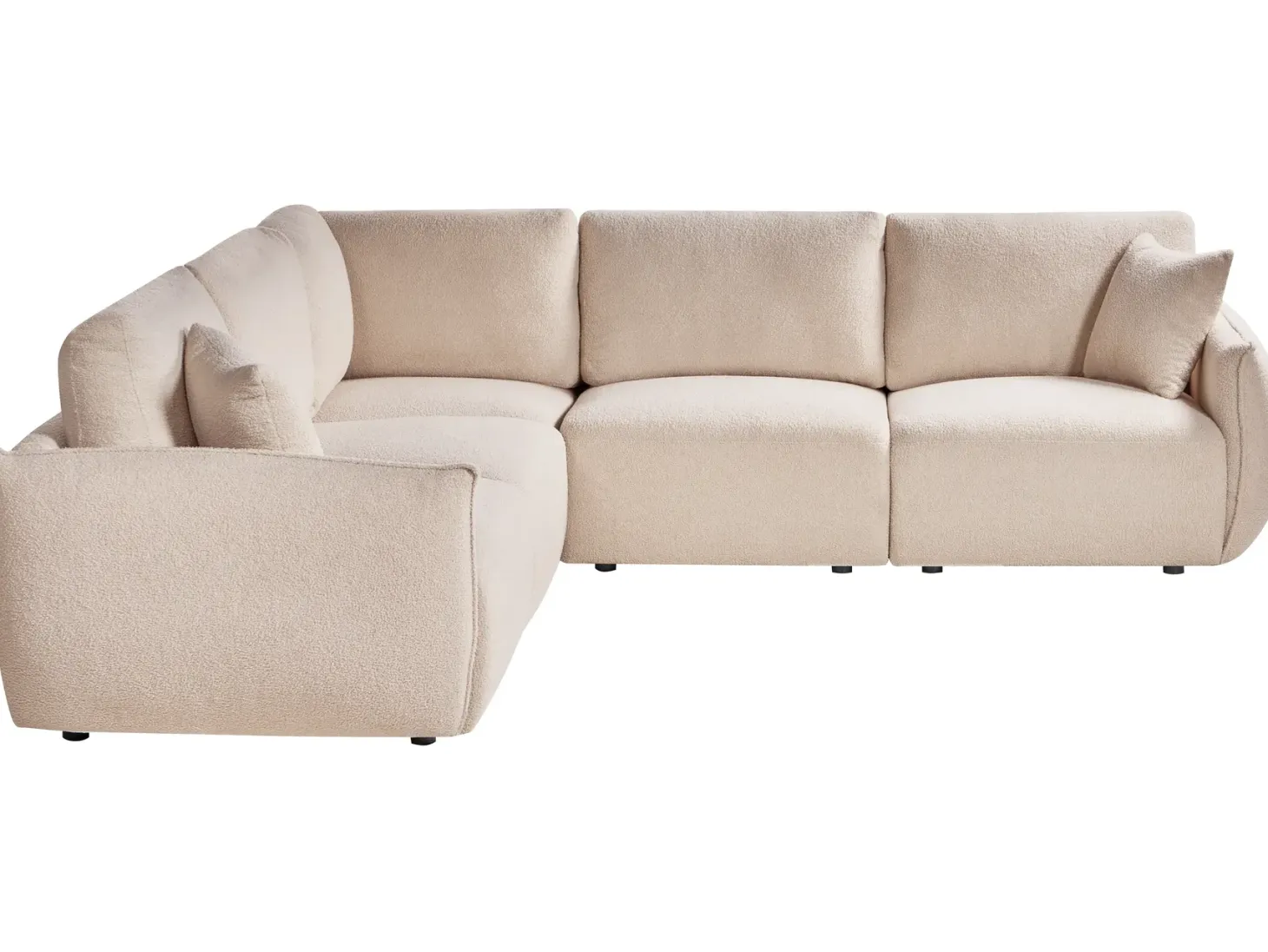 MESNALI 5 personers Hjørnesofa modul Højrevendt Beige Boucle