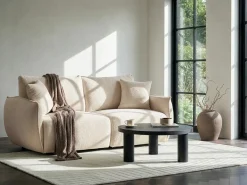 MESNALI 2 personers Modulsofa Cremehvid Boucle