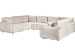 MESNALI 8 personers U-formet modulsofa Cremehvid Boucle