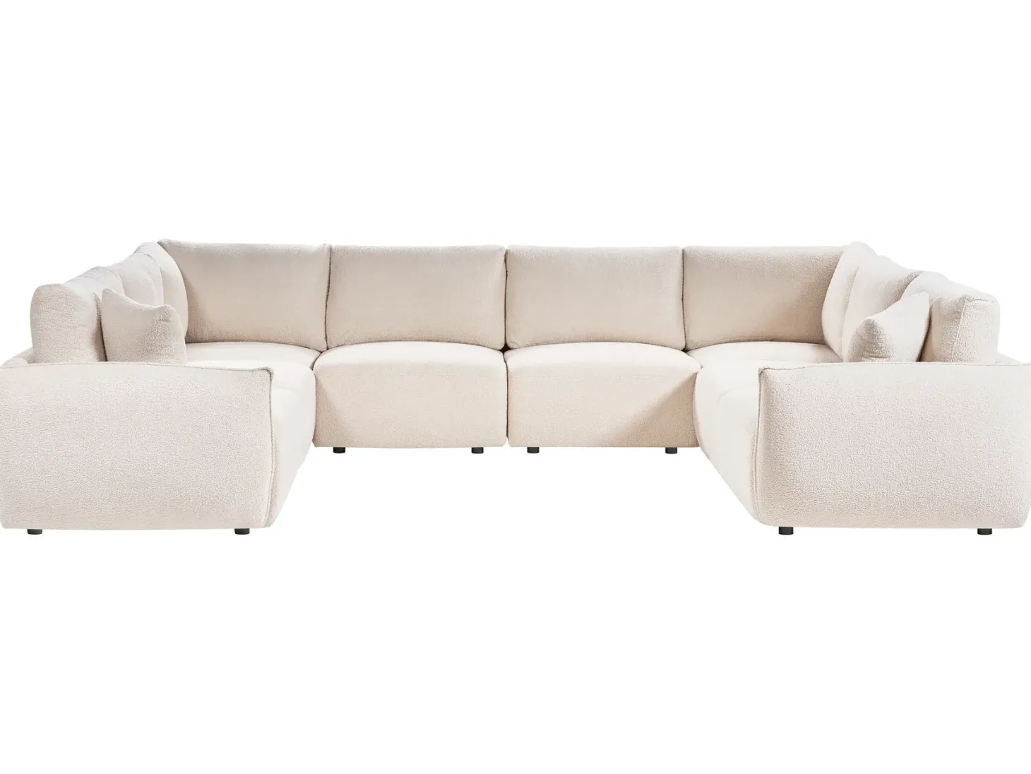 MESNALI 8 personers U-formet modulsofa Cremehvid Boucle