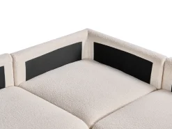 MESNALI 8 personers U-formet modulsofa Cremehvid Boucle