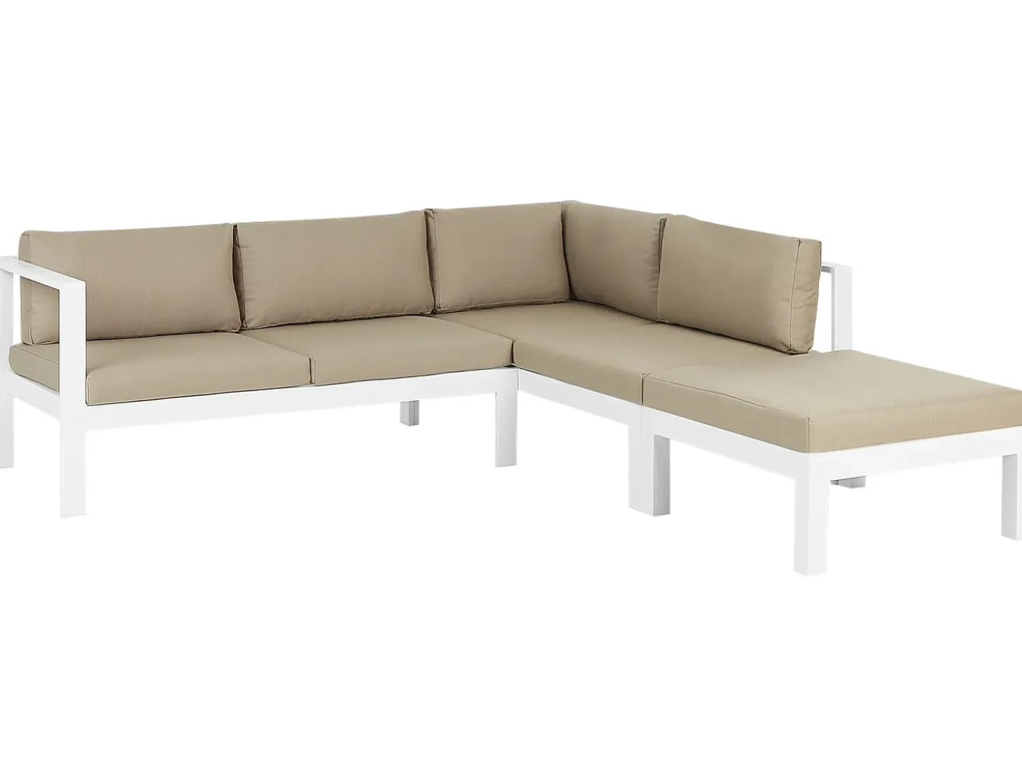 MESSINA 5 personers Have-hjørnesofasæt Venstrevendt Sand Beige Metal