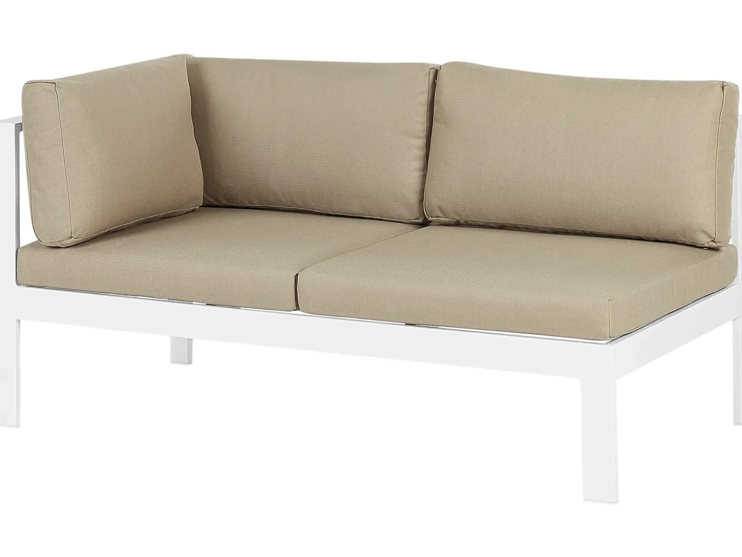 MESSINA 5 personers Have-hjørnesofasæt Venstrevendt Sand Beige Metal