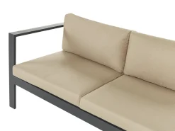 MESSINA 5 personers Have-hjørnesofasæt Venstrevendt Sand Beige Metal
