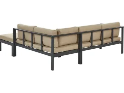 MESSINA 5 personers Have-hjørnesofasæt Venstrevendt Sand Beige Metal