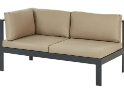 MESSINA 5 personers Have-hjørnesofasæt Venstrevendt Sand Beige Metal