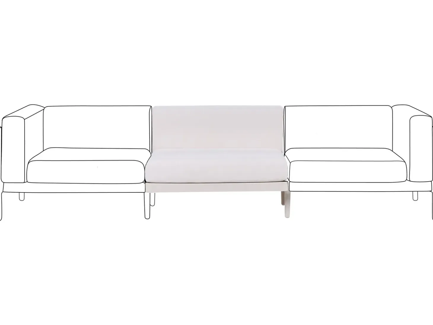 Midtersektion til havesofa FERRETTI Lys Beige