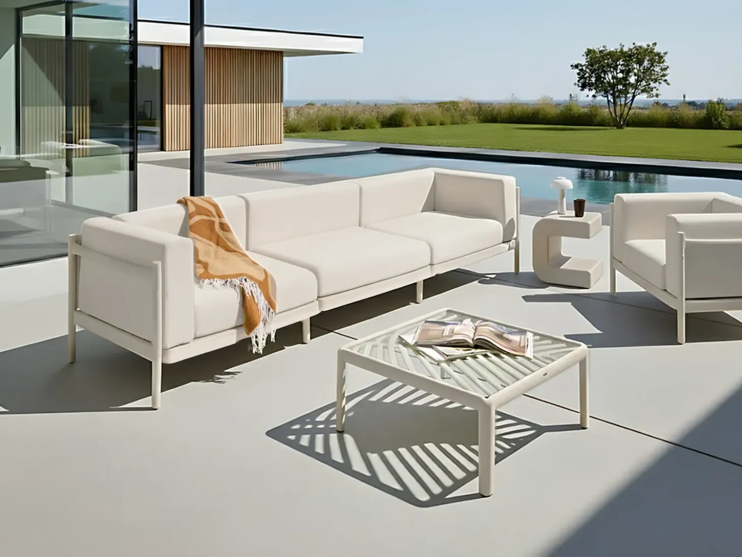 Midtersektion til havesofa FERRETTI Lys Beige