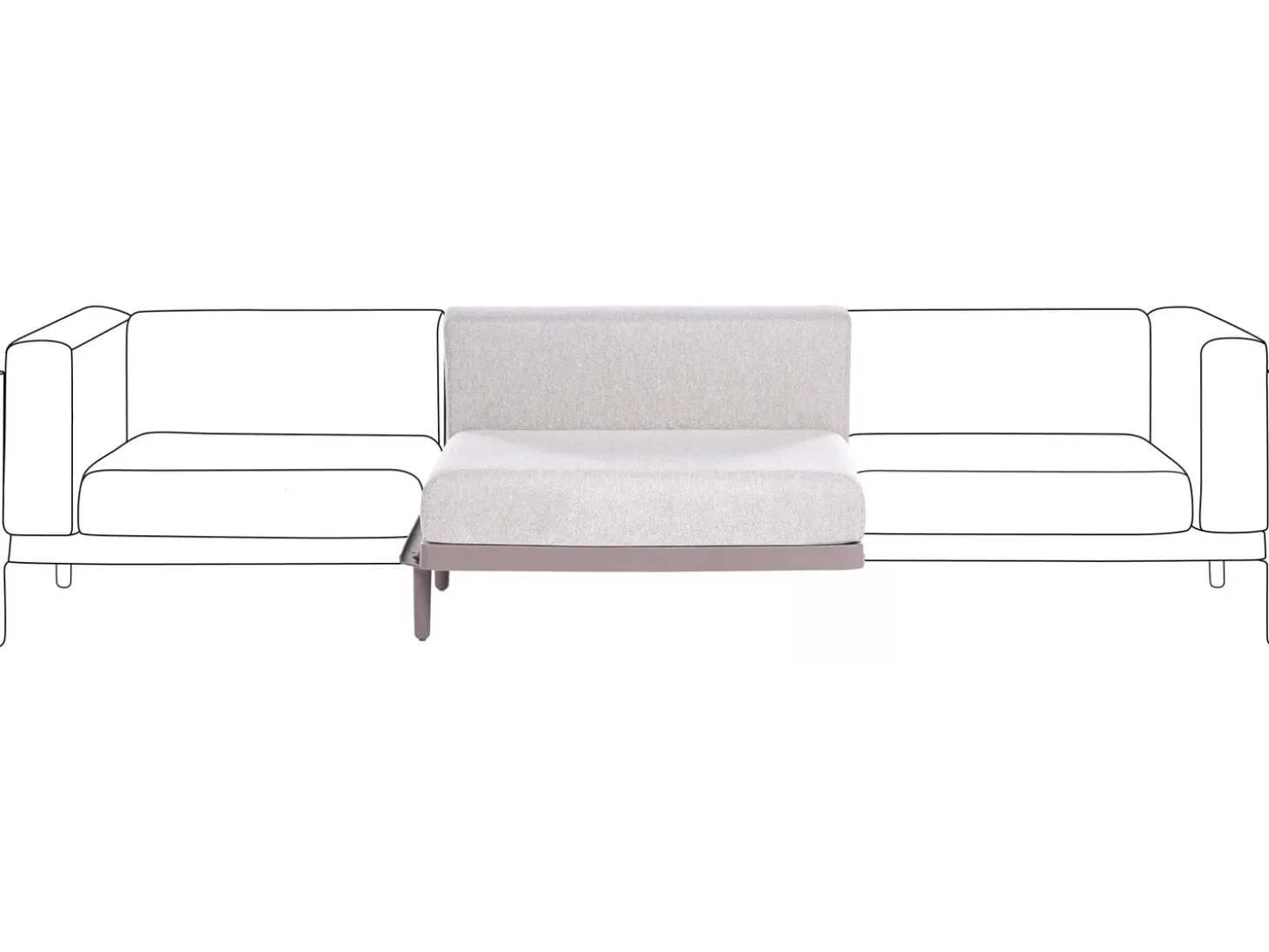 Midtersektion til havesofa FERRETTI Brungrå