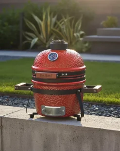 Mini-grill med trækul KAMADO Keramik Rød