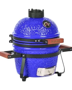 Mini-grill med trækul KAMADO Keramik Blå