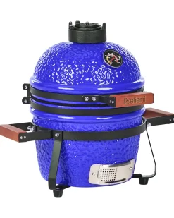 Mini-grill med trækul KAMADO Keramik Blå