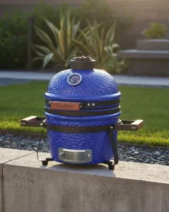 Mini-grill med trækul KAMADO Keramik Blå