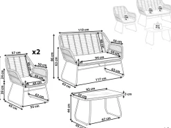 MINORI 4 personers Loungesæt med bord Beige PE-rattan