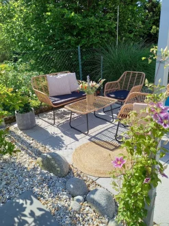 MINORI 4 personers Loungesæt med bord Beige PE-rattan