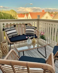 MINORI 4 personers Loungesæt med bord Beige PE-rattan
