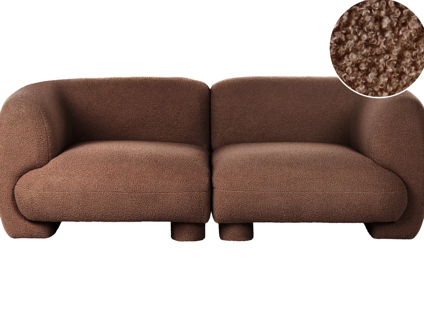 MJALBI 2 personers Modulsofa Brun Boucle