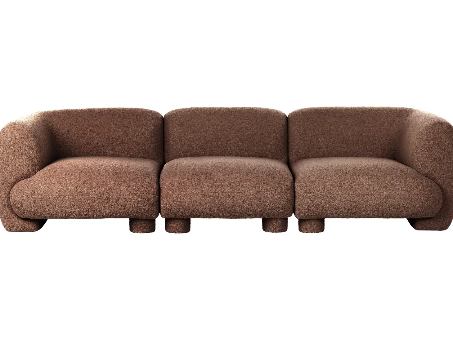 MJALBI 3 personers Modulsofa Brun Boucle