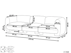 MJALBI 3 personers Modulsofa Brun Boucle