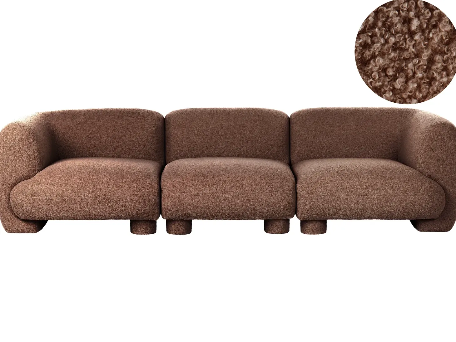 MJALBI 3 personers Modulsofa Brun Boucle