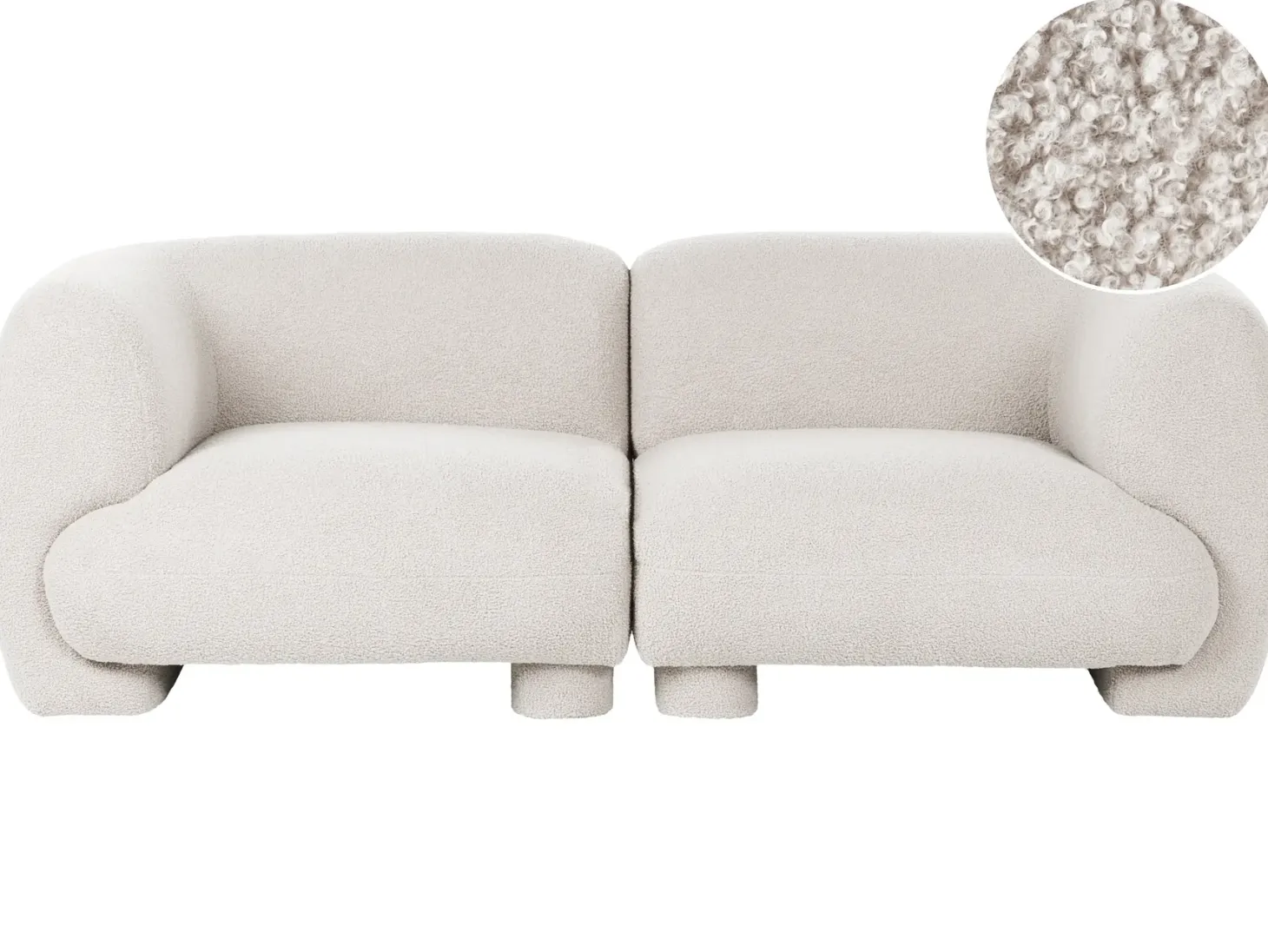 MJALBI 2 personers Modulsofa Cremehvid Boucle
