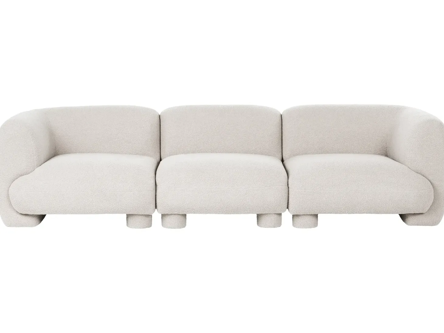 MJALBI 3 personers Modulsofa Cremehvid Boucle
