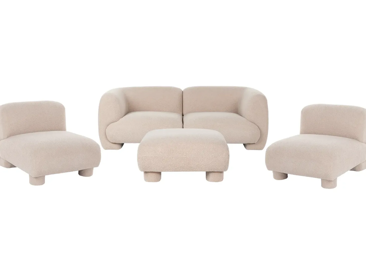 MJALBI 4 personers Modulsofasæt Beige Boucle