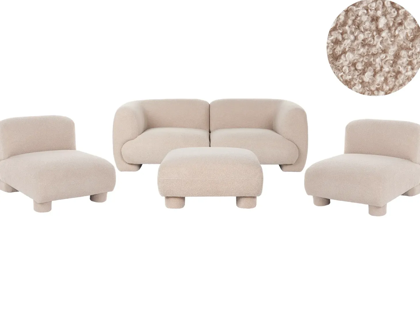 MJALBI 4 personers Modulsofasæt Beige Boucle