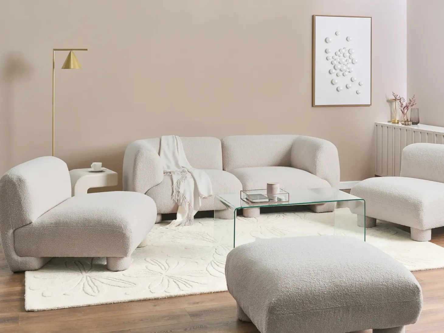 MJALBI Stol Modul Cremehvid Boucle