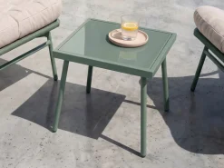 MOLVENO 2 personers Loungesæt med bord Beige/Grøn Metal