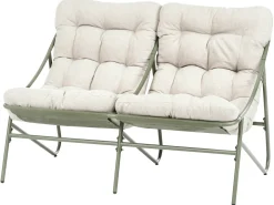 MOLVENO 4 personers Loungesæt med bord Beige/Grøn Metal