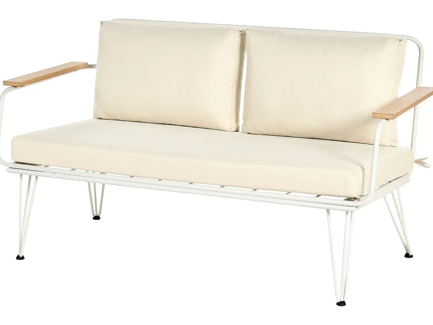 MONTESILVANO 4 personers Loungesæt med bord Lys Beige Metal