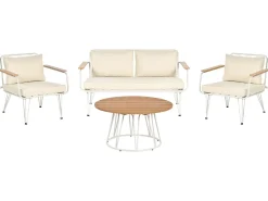 MONTESILVANO 4 personers Loungesæt med bord Lys Beige Metal