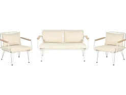 MONTESILVANO 4 personers Loungesæt med bord Lys Beige Metal