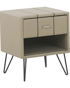 Natbord med 1 skuffe BETIN Kunstlæder Beige