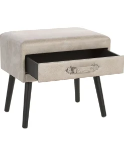 Natbord med 1 skuffe EUROSTAR Kunstlæder Beige