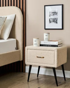 Natbord med 1 skuffe FLAYAT Boucle Beige
